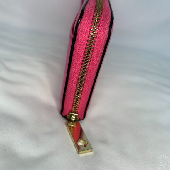 Kate Spade Bright Pink Long Zippy Zip Around Organization Leather Wallet Large - Picture 10 of 15